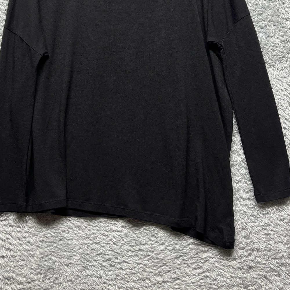 Athleta Cloudlight Top Womens XXS Black Asymetrical Long Sleeve Relaxed Drapey - Picture 2 of 8